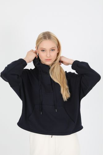 JOHN FRANK WOMAN SPORTS&LOUNGEWEAR SWEATSHIRT NAVY - 13