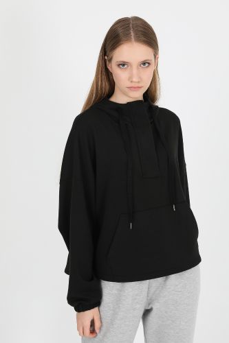 JOHN FRANK WOMAN SPORTS&LOUNGEWEAR SWEATSHIRT BLACK - 16