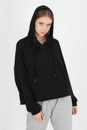 JOHN FRANK WOMAN SPORTS&LOUNGEWEAR SWEATSHIRT BLACK - 17