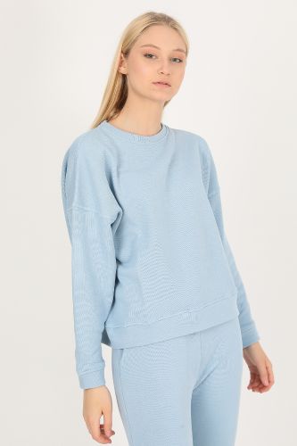 JOHN FRANK WOMAN SPORTS&LOUNGEWEAR PUFFY SWEATSHIRT BEBE MAVİ - 11