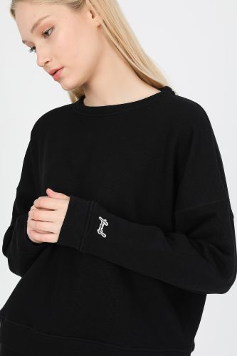 JOHN FRANK WOMAN SPORTS&LOUNGEWEAR PUFFY SWEATSHIRT SİYAH - 2