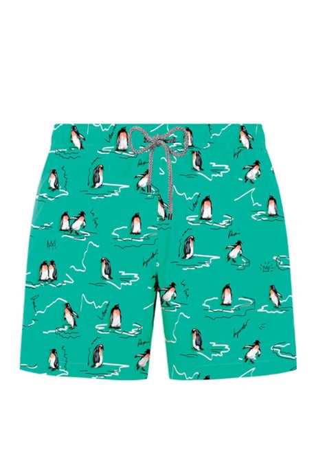 JOHN FRANK KIDS ALL OVER PRINTED SWIM SHORT ANTRASİT-BORDO - 1