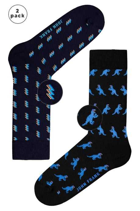 JOHN FRANK FUN SOCKS UZUN ÇORAP ACIK MAVI - 1