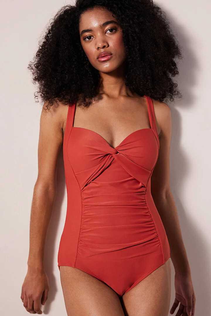 Basic Shirred Korseli Mayo KIRMIZI - 1