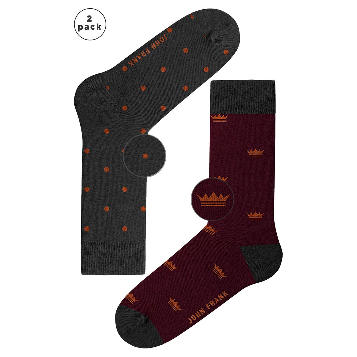 JOHN FRANK 2 PACK LONG SOCKS MULTICOLOR - 1