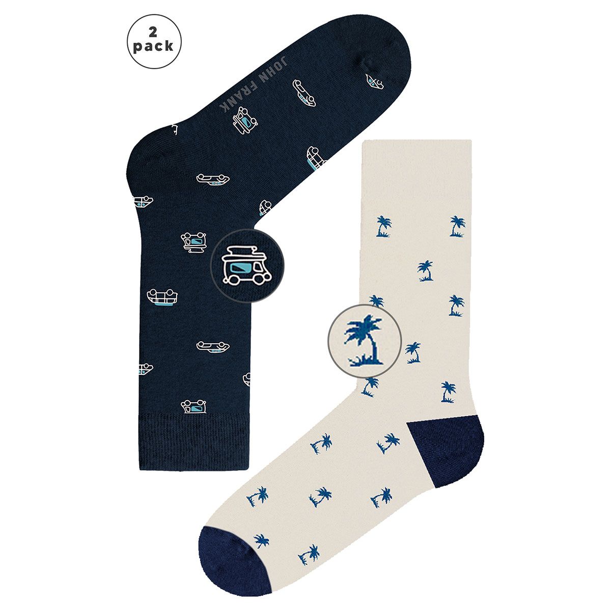 JOHN FRANK 2 PACK LONG SOCKS MULTICOLOR - 1