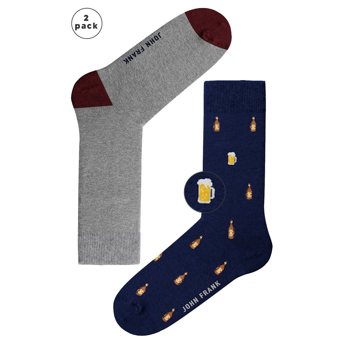 JOHN FRANK İKİLİ 21W UZUN ÇORAP MULTICOLOR - 1