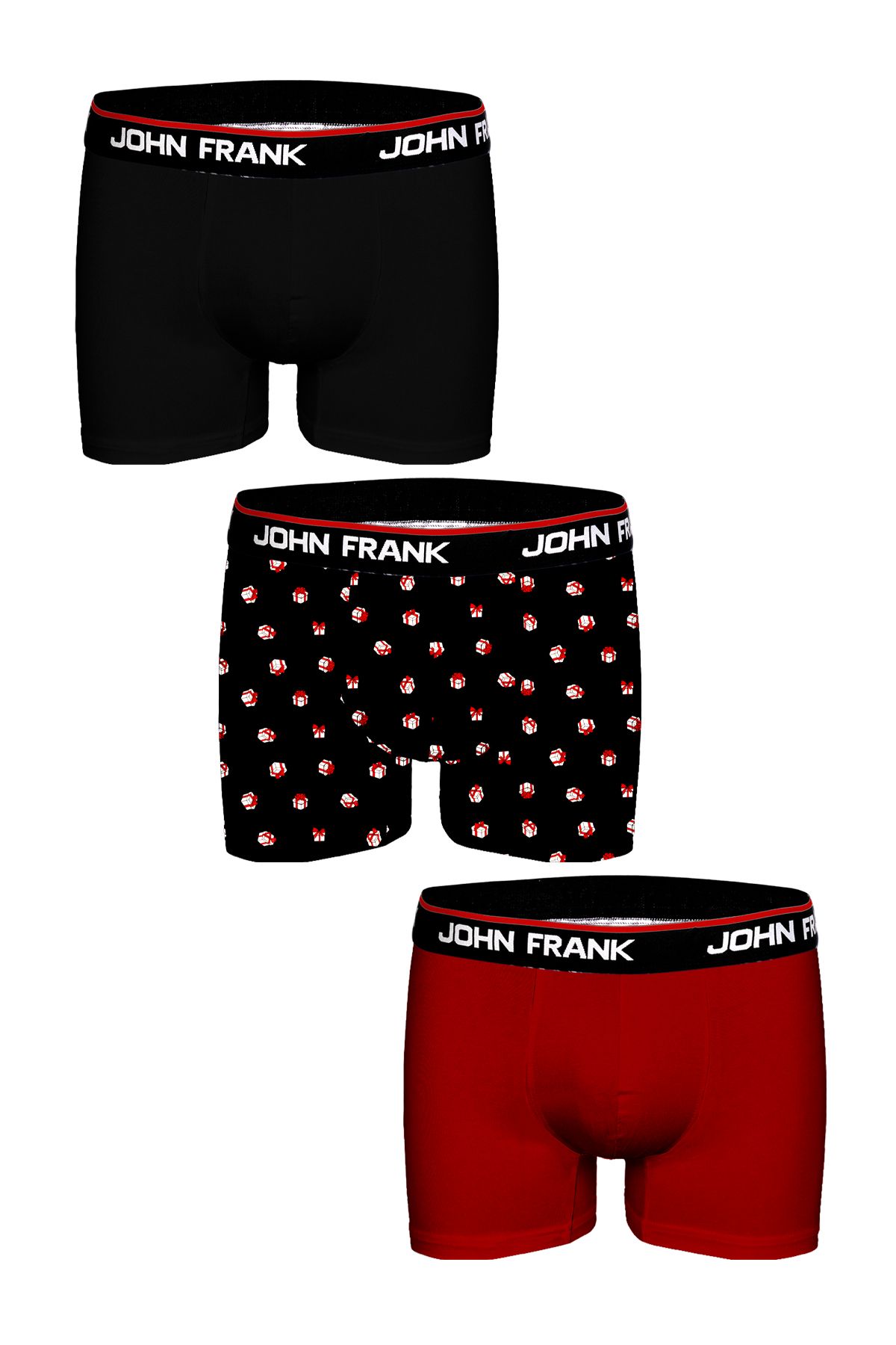 JOHN FRANK THREE PACK CHRISTMAS BOXER 1
