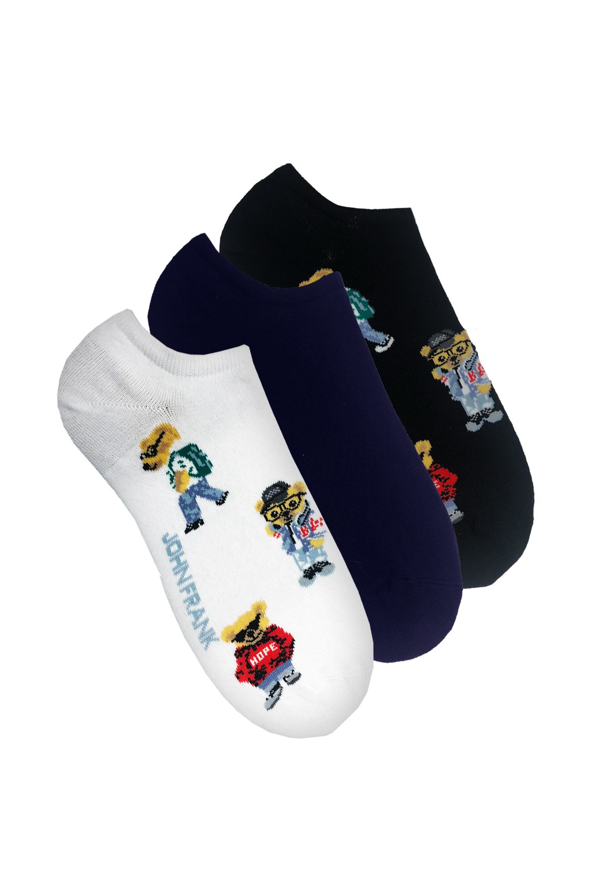 JOHN FRANK ÜÇLÜ KISA ÇORAP MULTICOLOR - 1