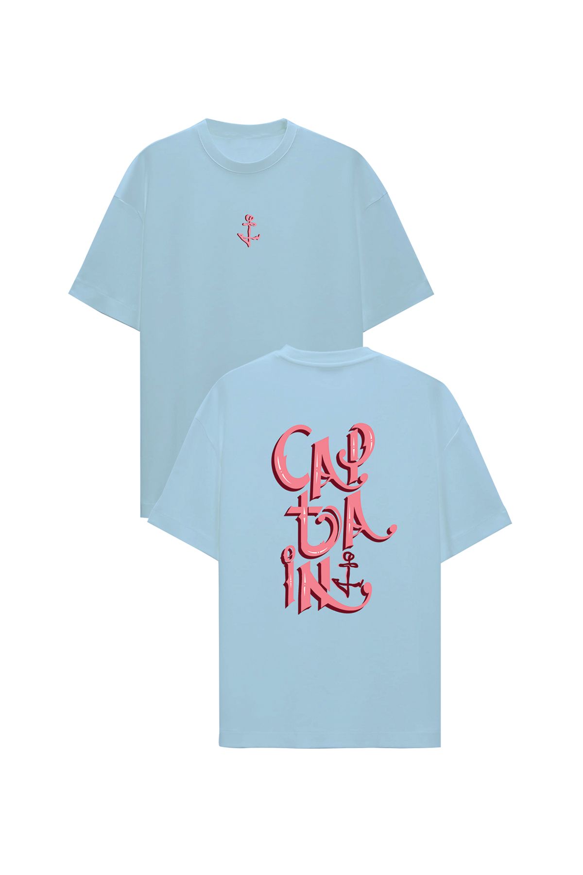 JOHN FRANK OVERSIZE T-SHIRT AÇIK MAVİ - 1