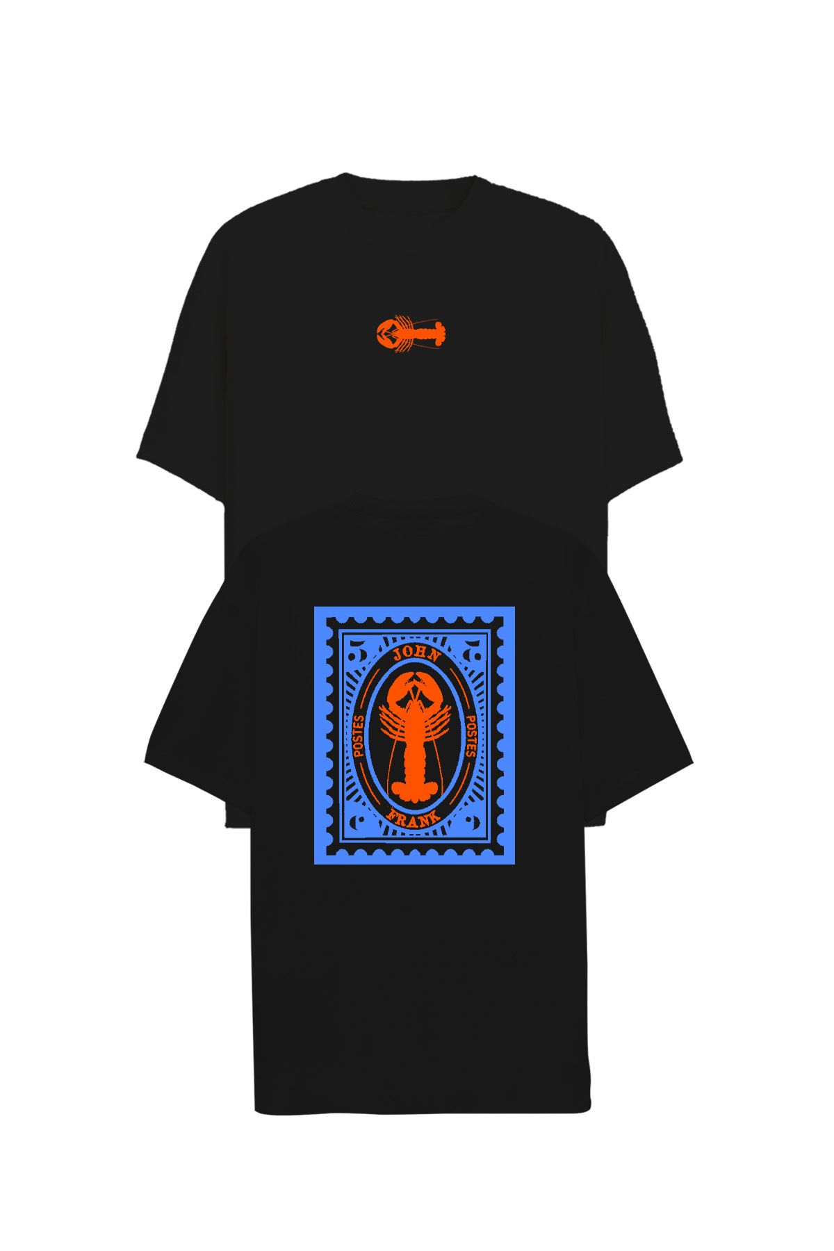 JOHN FRANK OVERSIZE T-SHIRT SİYAH - 1