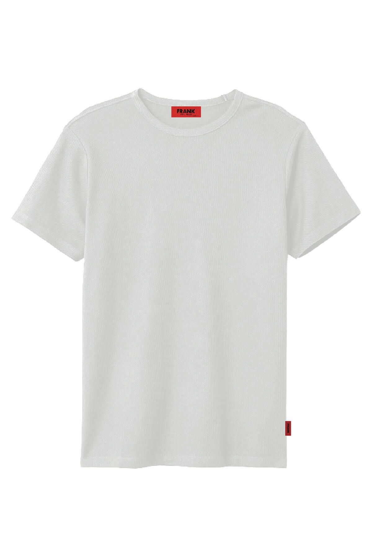 JOHN FRANK BASIC T-SHIRT PİKE BEYAZ - 1