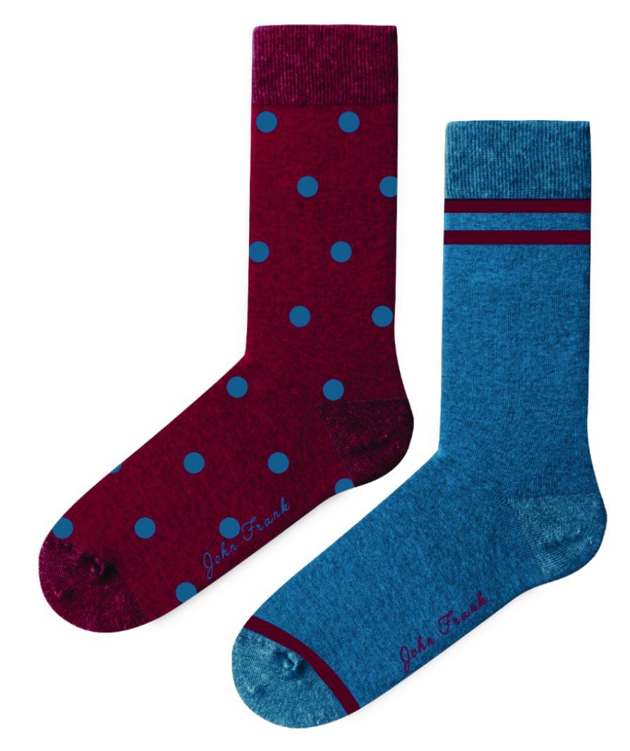 JOHN FRANK WOMEN 2 PACK LONG SOCKS MULTICOLOR - 1