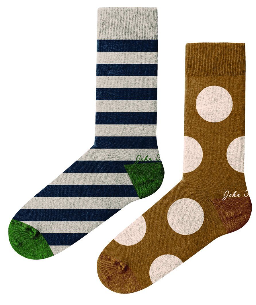 JOHN FRANK WOMEN 2 PACK LONG SOCKS MULTICOLOR - 1