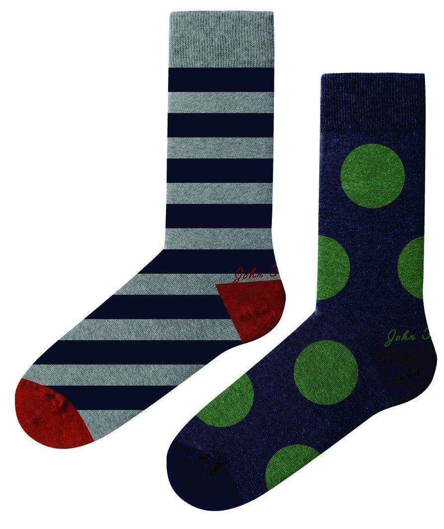 JOHN FRANK WOMEN 2 PACK LONG SOCKS MULTICOLOR - 1