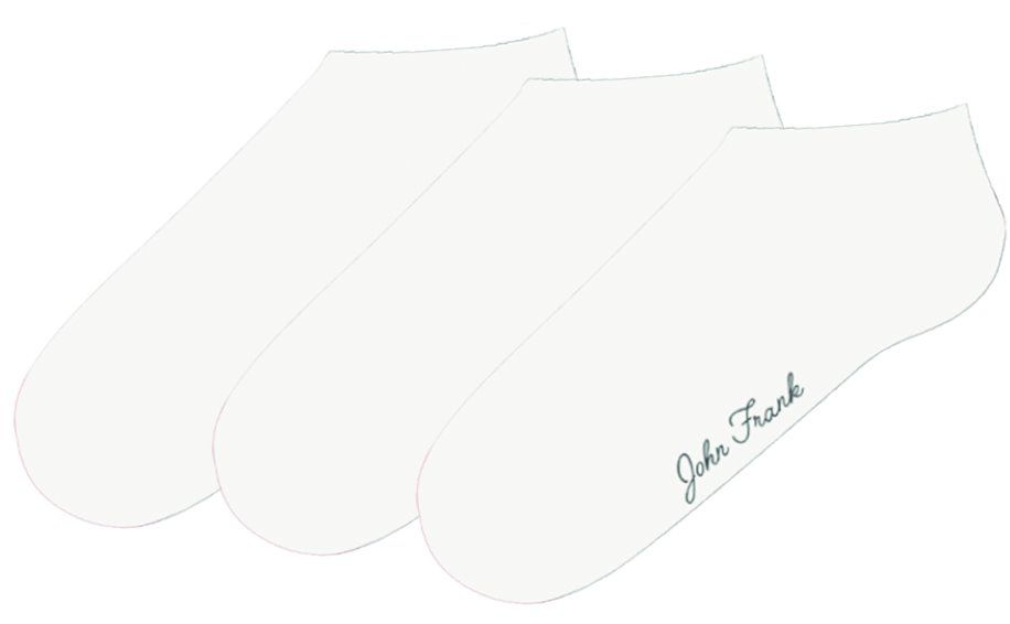JOHN FRANK WOMEN 3 PACK SHORT SOCKS WHITE - 1