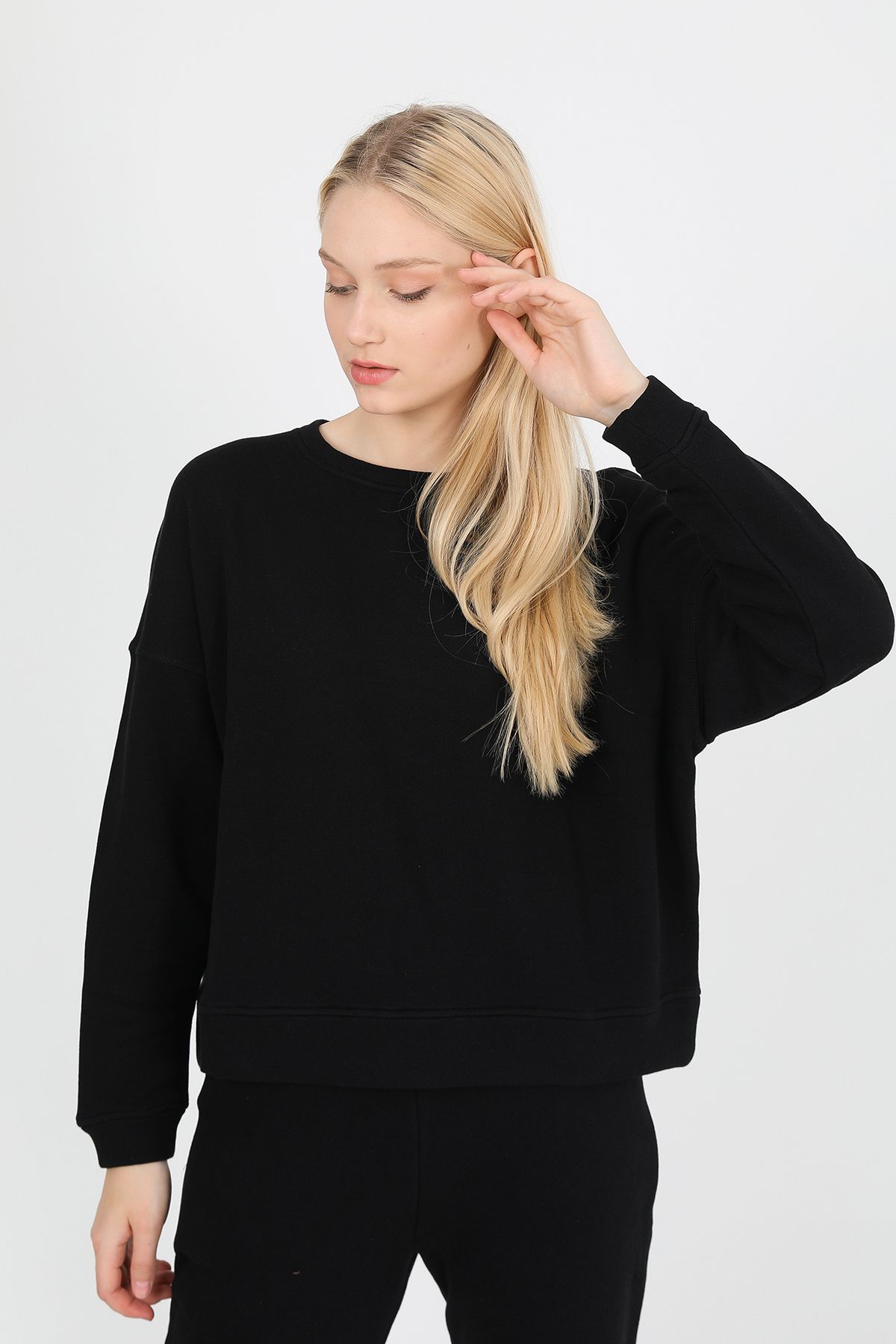 JOHN FRANK WOMAN SPORTS&LOUNGEWEAR PUFFY SWEATSHIRT SİYAH - 1