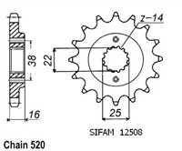 50-32069-15 Ducati Scrambler Icon - 15 Ön Dişli 1