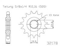50-32178-14 Suzuki GW 250 Inazuma - 14 Ön Dişli 1