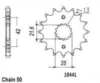 50-35021-16 Kawasaki ZX-9 R Ninja - 16 Ön Dişli 1