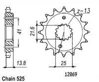50-29005-16 Honda VT 600 C - 16 Ön Dişli 1