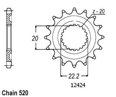 50-32109-13 Yamaha WR 250 R/X - 13 Ön Dişli 1