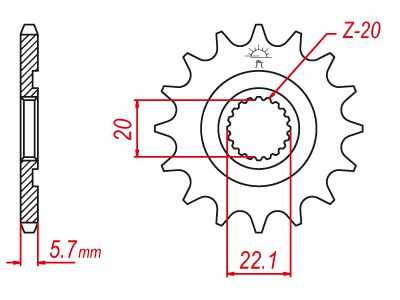 50-32109-13S Yamaha WR 250 R/X - 13 Ön Dişli 1