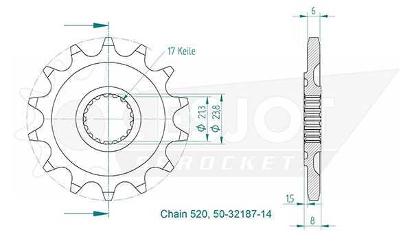 50-32187-14 Honda CRF 250 R - 14 Ön Dişli 1