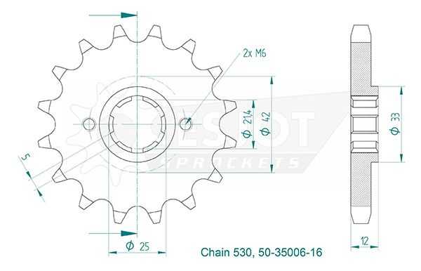 50-35006-16 Yamaha XJ 600 - 16 Ön Dişli 1