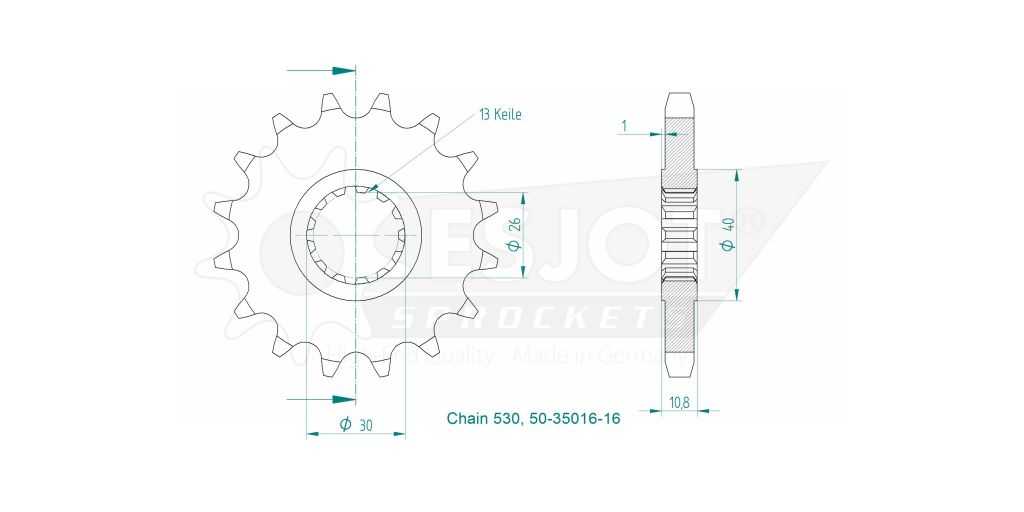 50-35016-16 Yamaha FZS 1000 Fazer - 16 Ön Dişli 1