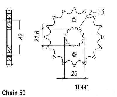 50-35021-16 Kawasaki ZX-9 R Ninja - 16 Ön Dişli 1