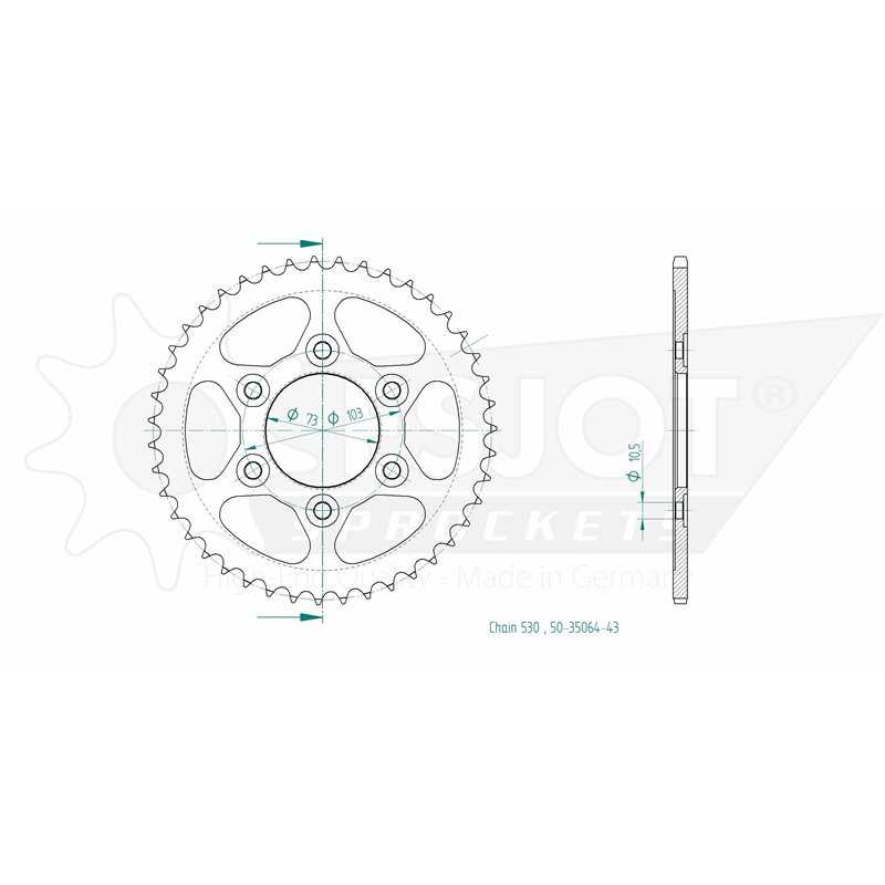 50-35064-43 Multistrada 1200 - 43 Arka Dişli 1