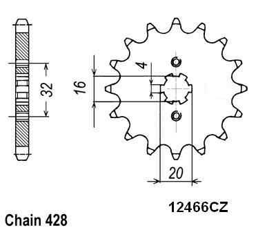 50-15044-14 Yamaha MT/YZF 125 - 14 Ön Dişli 1