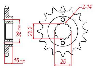 50-29022-15 Ducati Monster 1200 - 15 Ön Dişli 1