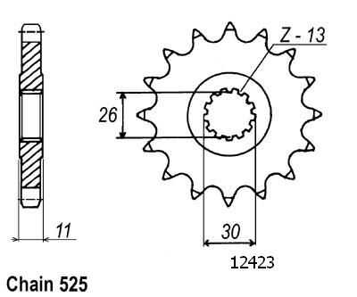 50-29028-16 Yamaha MT-07/MT-09 - 16 Ön Dişli 1