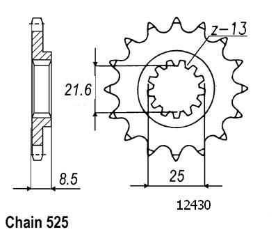 50-29029-17 Kawasaki ZX-10 R - 17 Ön Dişli 1