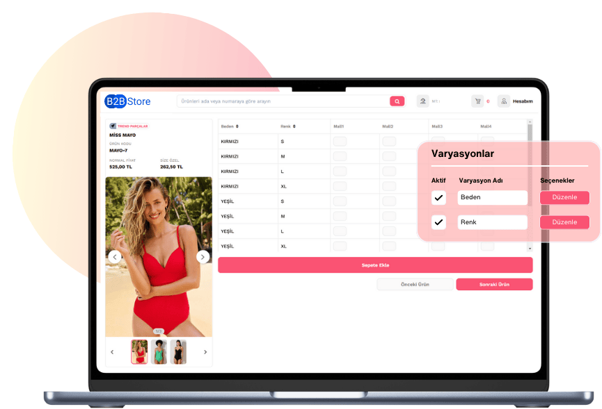 <b>Ürün ve Varyasyon</b> Yapısı 1