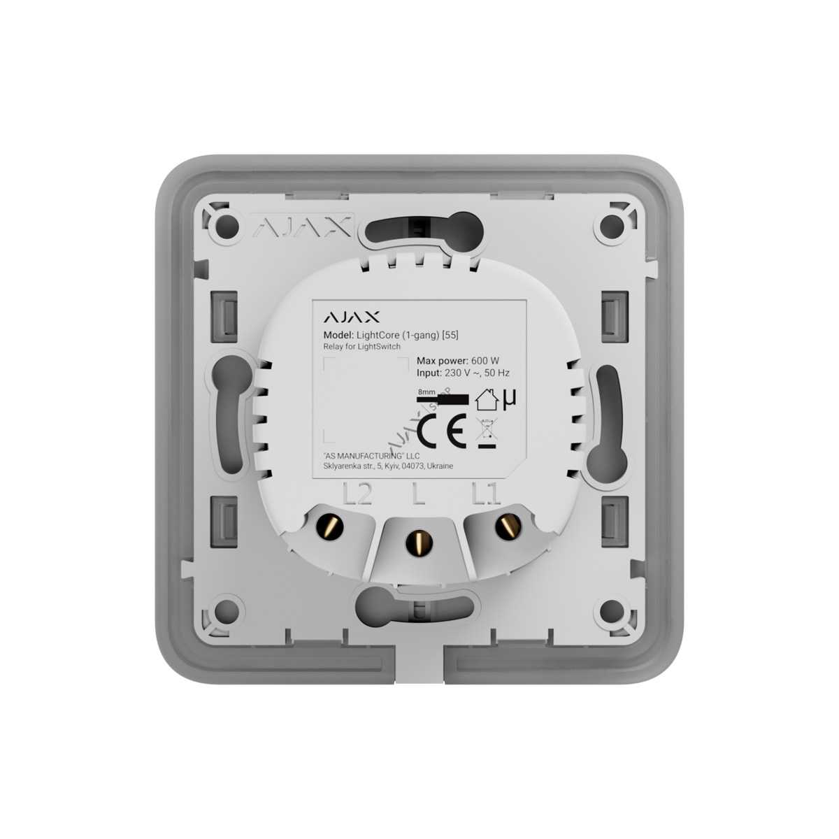 AJAX LIGHTCORE (1 GANG) AKILLI IŞIK ANAHTARLARI İÇİN TEKLİ RÖLE TABAN 1