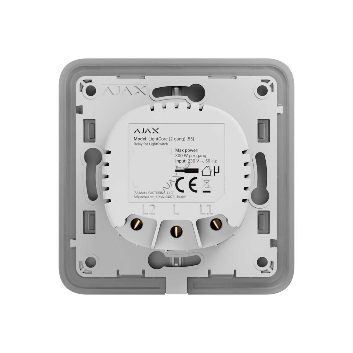 AJAX LIGHTCORE (2 GANG) AKILLI IŞIK ANAHTARLARI İÇİN ÇİFTLİ RÖLE TABAN 1