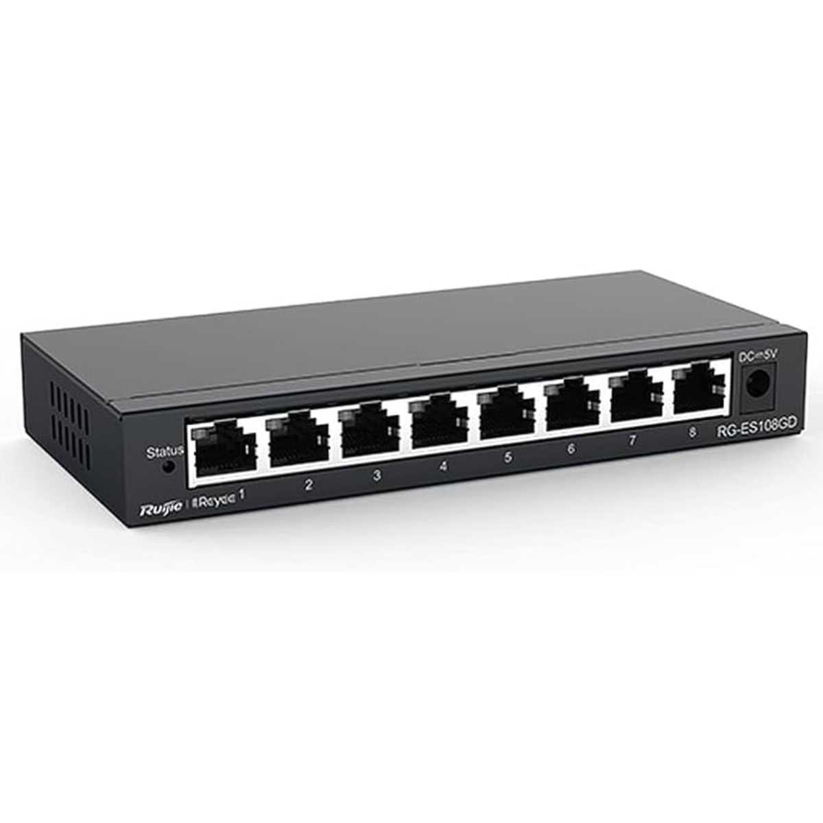 REYEE RG-ES108GD 8 PORT 10/100/1000 GİGABİT TAK ÇALIŞTIR METAL SWITCH 1