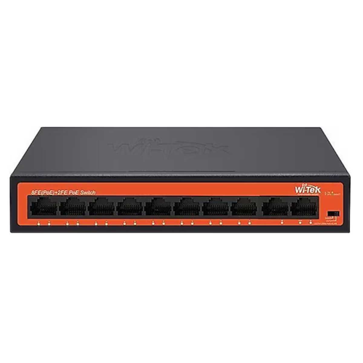 WITEK WI-PS210H 8 PORT POE + 2 UPLINK 10/100 SWITCH 65W 1