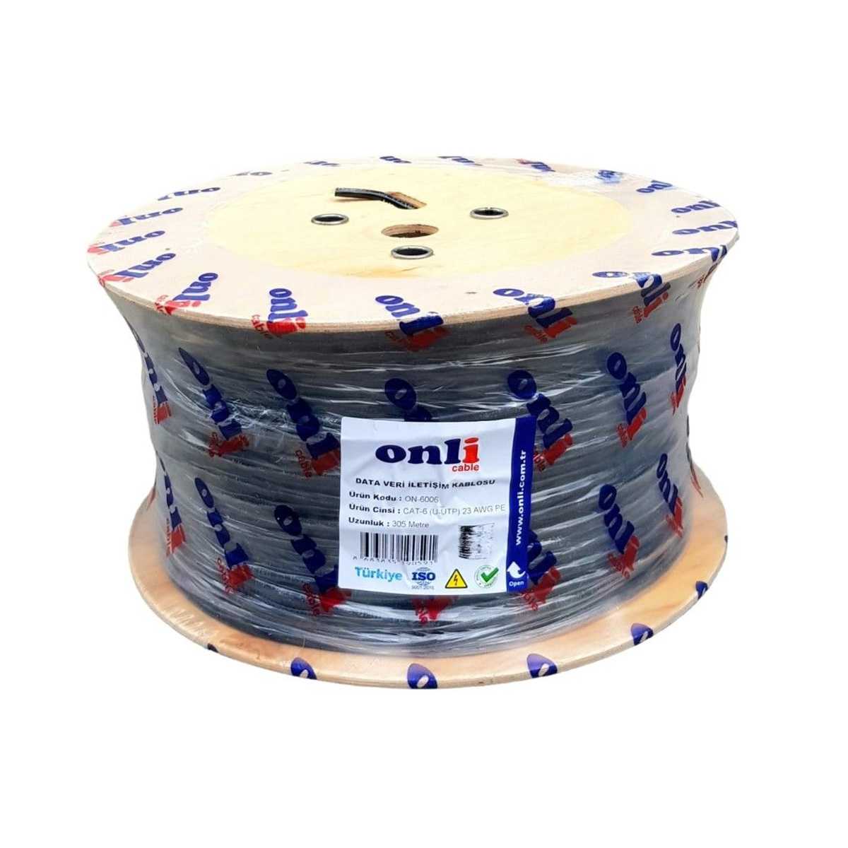 ONLİ CAT6 UTP 23 AWG PE DIŞ ORTAM DATA KABLOSU 305M MAKARA SİYAH 1