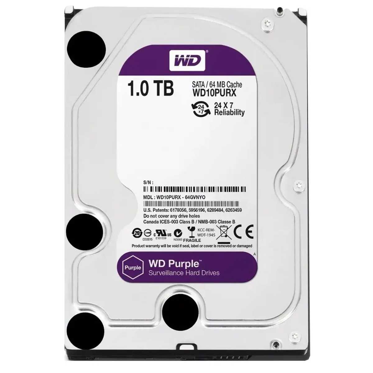 WD PURPLE 1 TB 7/24 GÜVENLİK DİSKİ DİSTRİBÜTÖR GARANTİLİ 1