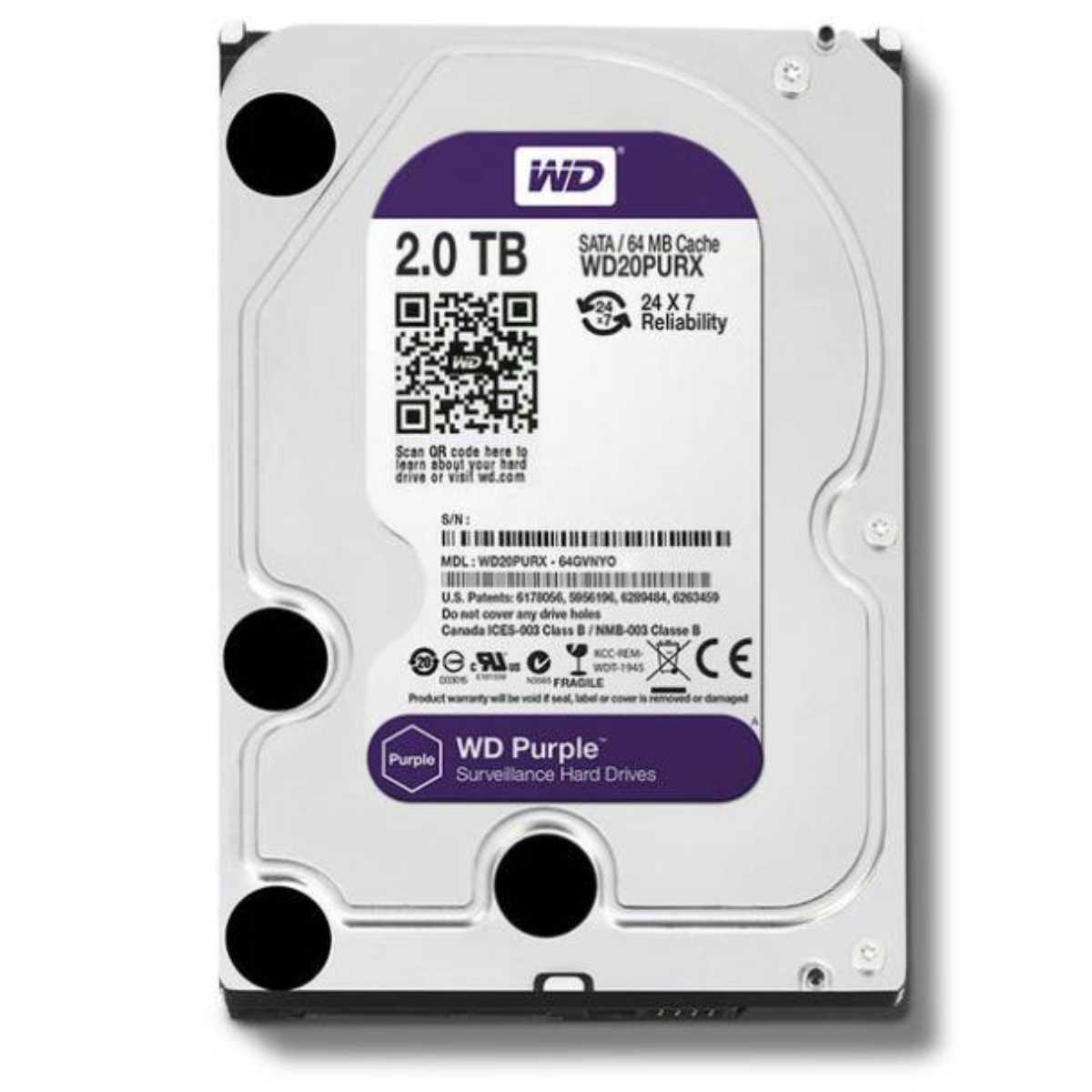 WD PURPLE 2 TB 7/24 GÜVENLİK DİSKİ DİSTRİBÜTÖR GARANTİLİ 1