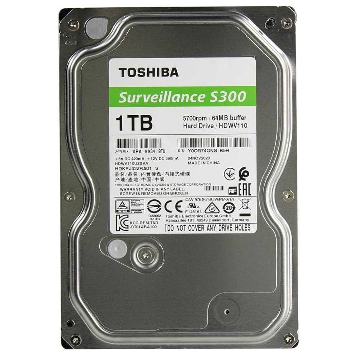 TOSHIBA 1 TB 7/24 GÜVENLİK DİSKİ DİSTRİBÜTÖR GARANTİLİ 1