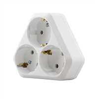 AKSESUAR YONCA TİP ÜÇLÜ TOPRAKLI GOLYAT PRİZ BEYAZ 1