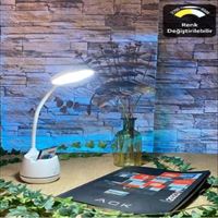 ŞARJLI DOKUNMATİK DİMLİ BEYAZ GÖVDE LED MASA LAMBA 1