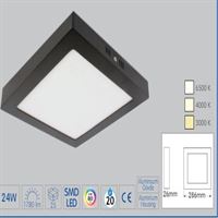 24 W KARE SIVAÜSTÜ PANEL  SİYAH KASA 1