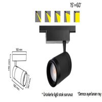 GY 3631T SİYAH 36W 15-60° 4000K SO LED RAYSPOT ARM 1