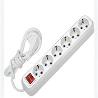 210-003-602 DECO 6 LI ANAHTARLI BEYAZ GRUP PRİZ (3 1